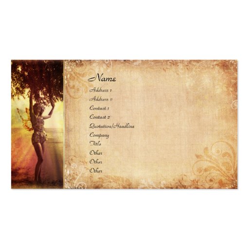 Tree Fairy Business Card Templates (front side)