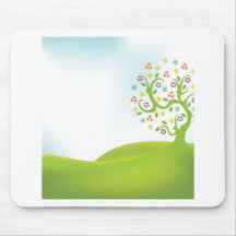 Tree ~ Flower Flowering Tree Green Landscape Mousepads