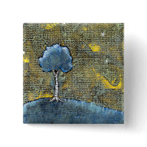 Tree for dreamers fun unique modern landscape art buttons