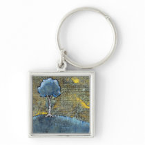 Tree for dreamers fun unique modern landscape art keychains