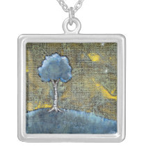 Tree for dreamers fun unique modern landscape art necklaces