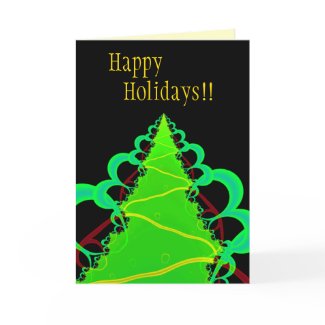 Tree Fractal Card! Happy Holidays! Christmas, Yule card