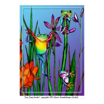 Tree Frog Garden Posters by LaureFCarlisle