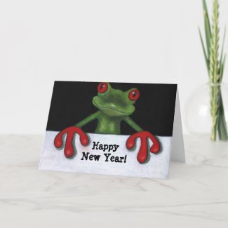 TREE FROG: HAPPY NEW YEAR CARD card