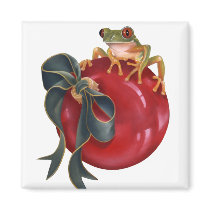 Tree Frog Holiday Magnet