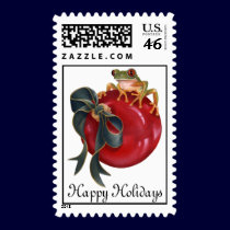 Tree Frog Holiday Stamp by Laura_Regan_Artist Tree Frog Holiday Stamp