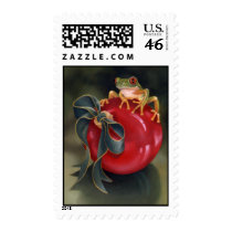 Tree Frog Holiday Stamp