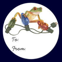 Tree Frog Holiday Sticker by Laura_Regan_Artist Tree Frog Holiday Sticker