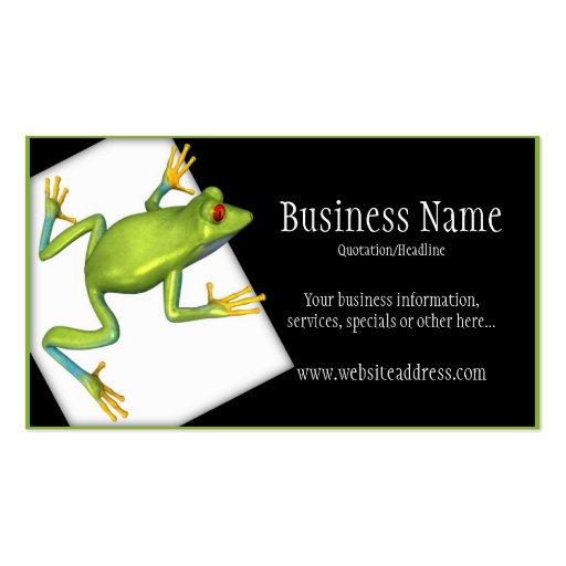 Tree Frog on a Platform Business Cards (front side)