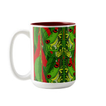 TREE FROGS - RED mugs