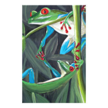 tree frogs stationery paper