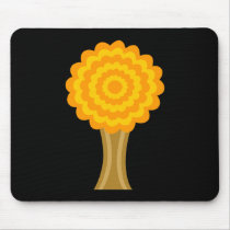 Tree. Golden Autumn colors. Funky Design. Mouse Pads