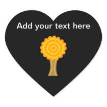 Tree. Golden Autumn colors. Funky Design. Sticker