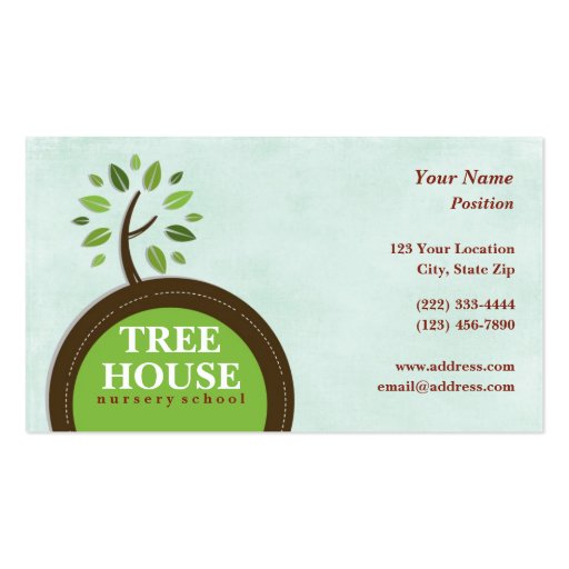 Tree House Nursery Business Cards (front side)