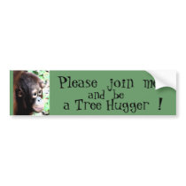 Tree Hugger Bumper Sticker bumper stickers by Rebecca_Reeder Tree Hugger Bumper Sticker bumper stickers