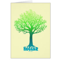 Tree Hugger green rainbow Greeting Card