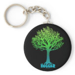Tree Hugger green rainbow Key Chain