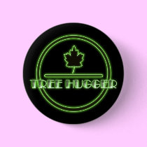 Tree Hugger Neon Button