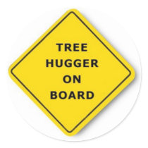 Tree Hugger On Board stickers