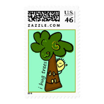Tree Hugger Postage Stamp by traci_designs Tree Hugger Postage Stamp