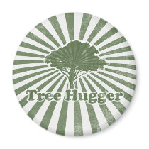 Tree Hugger Think Green Refrigerator Magnet