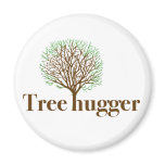 Tree Hugger w/ tree illustration Refrigerator Magnet