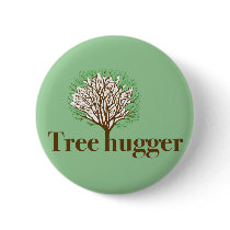 Tree Hugger w/ tree illustration Pin