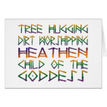 tree hugging dirt worshipper greeting card