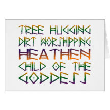 tree hugging dirt worshipper greeting card