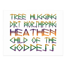 tree hugging dirt worshipper post cards