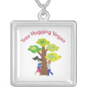 Tree Hugging Vegan Pendant Jewelry necklace