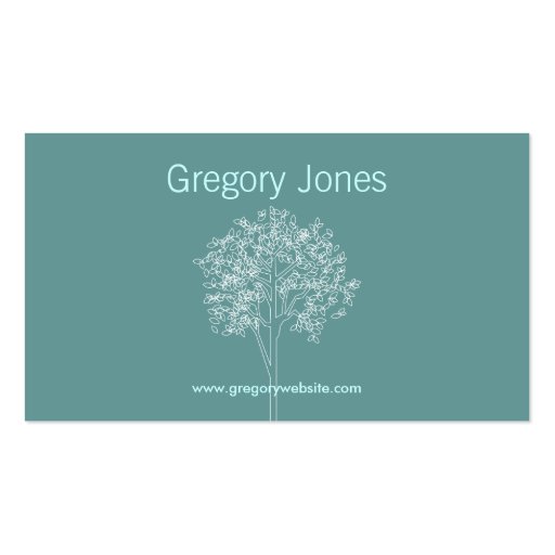 TREE in AQUA/TEAL Business Card (front side)