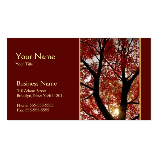 Tree in Autumn Business Card (front side)