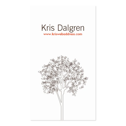 TREE in BROWN/WHITE VERTICAL Business Card (front side)