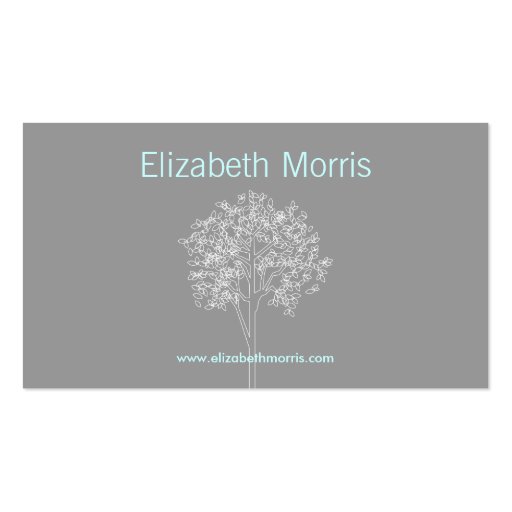 TREE in GRAY/AQUA Business Card (front side)
