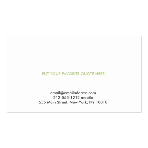 TREE in GREEN/GRAY Business Card (back side)