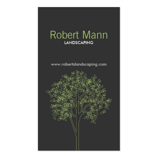 TREE in GREEN/GRAY VERTICAL Business Card