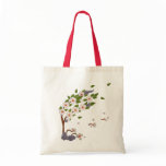 Tree in The Storm / Tile Art Tote Bags