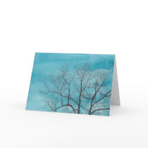 Tree in winter greeting card