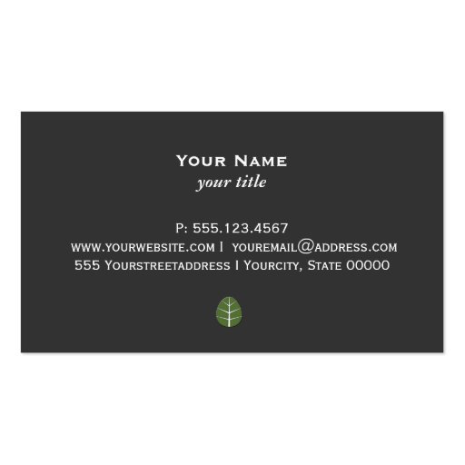 Tree Leaf Business Card (back side)