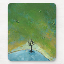 Tree leaves landscape painting we are connected mousepads