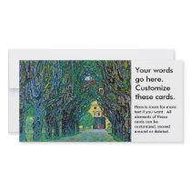 Tree lined avenue painting art by Gustav Klimt Custom Photo Card