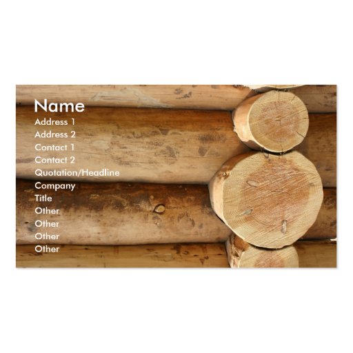 Tree logs business card templates