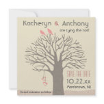 Tree Love Birds Save The Date Flat Card Square Custom Invitations