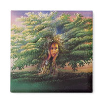 Tree Nymph Square Magnet by MzLisaMichelle Tree Nymph Square Magnet