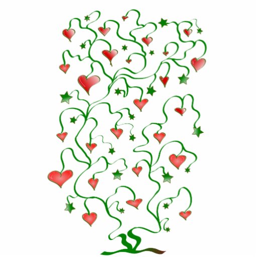 Tree of Hearts with Leaves Photo Cutouts