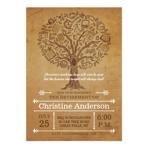 Tree of Knowledge Teacher Retirement Invitation