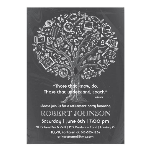 Tree of Knowledge Teacher Retirement Invitation