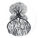 TREE of LIFE - black & white stickers