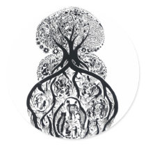 TREE of LIFE - black & white stickers